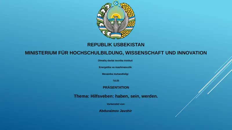 Hilfsveben: haben, sein, werden