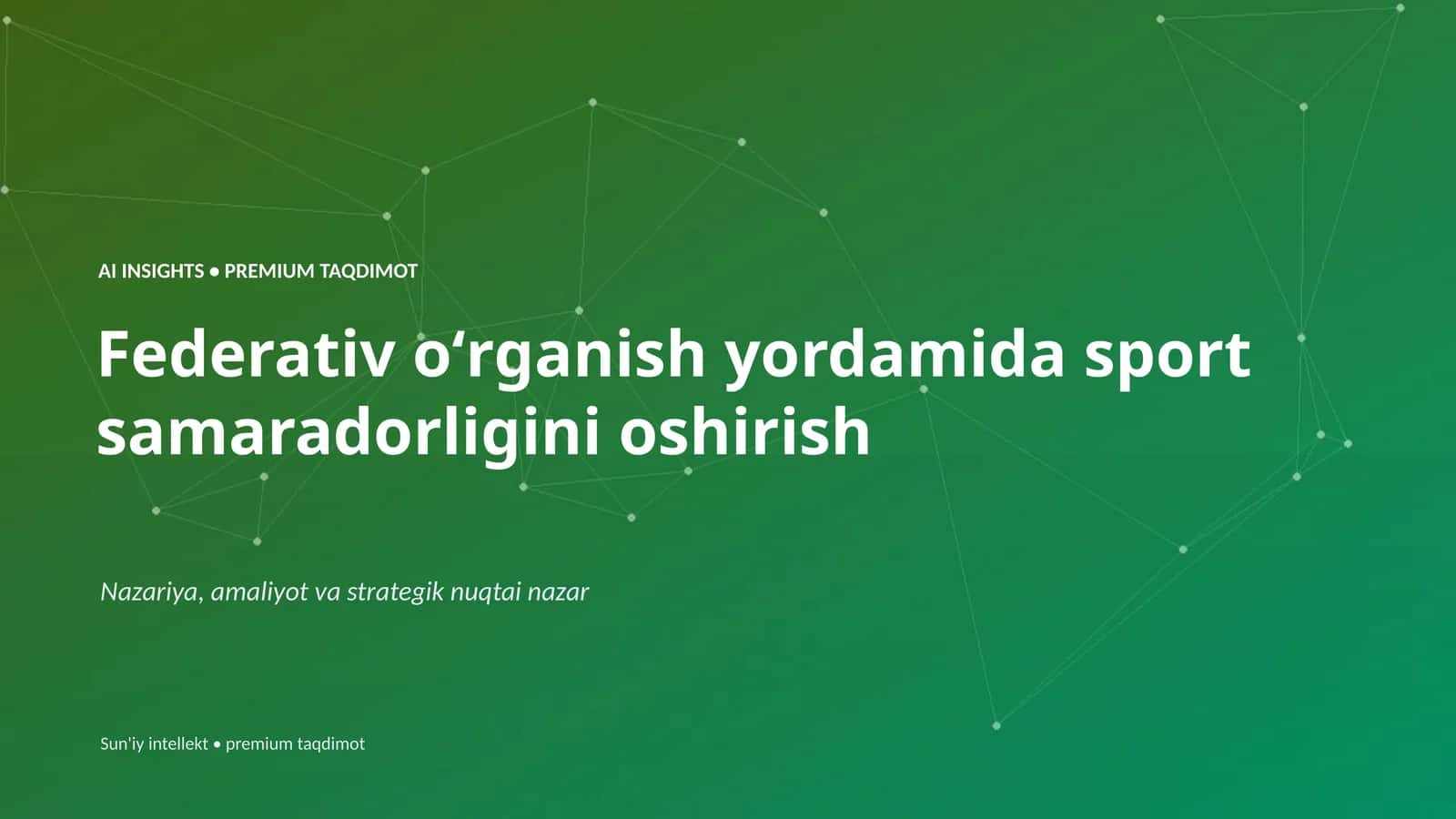 AI INSIGHTS • PREMIUM TAQDIMOT