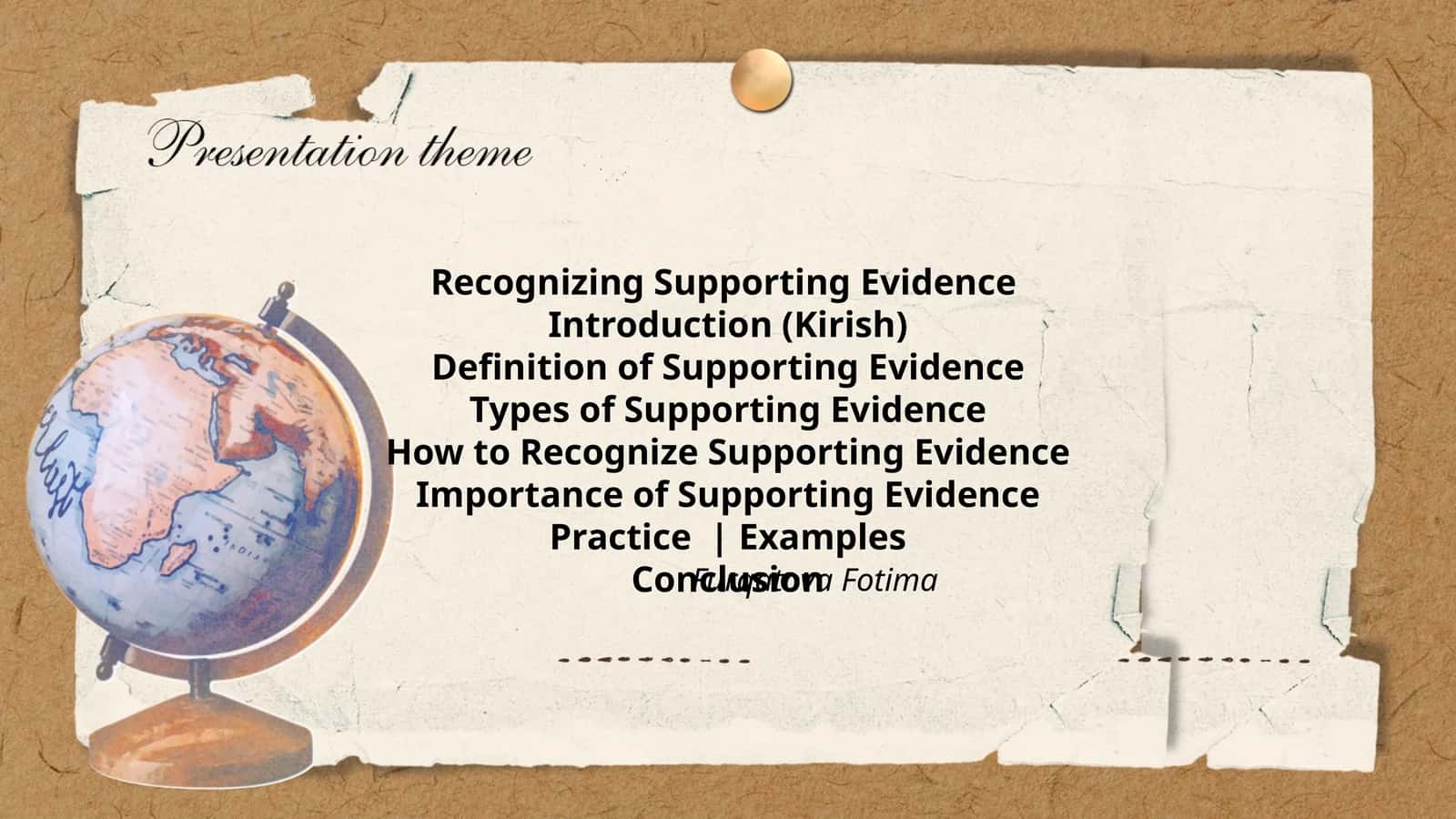Recognizing Supporting Evidence