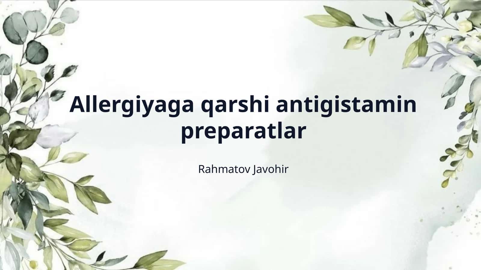 Allergiyaga qarshi antigistamin preparatlar