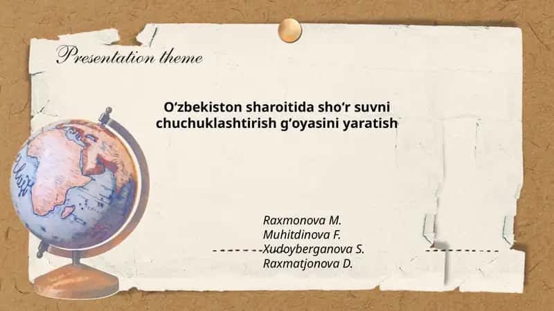 Oʻzbekistonda shoʻr suv manbalari va tarqalishi