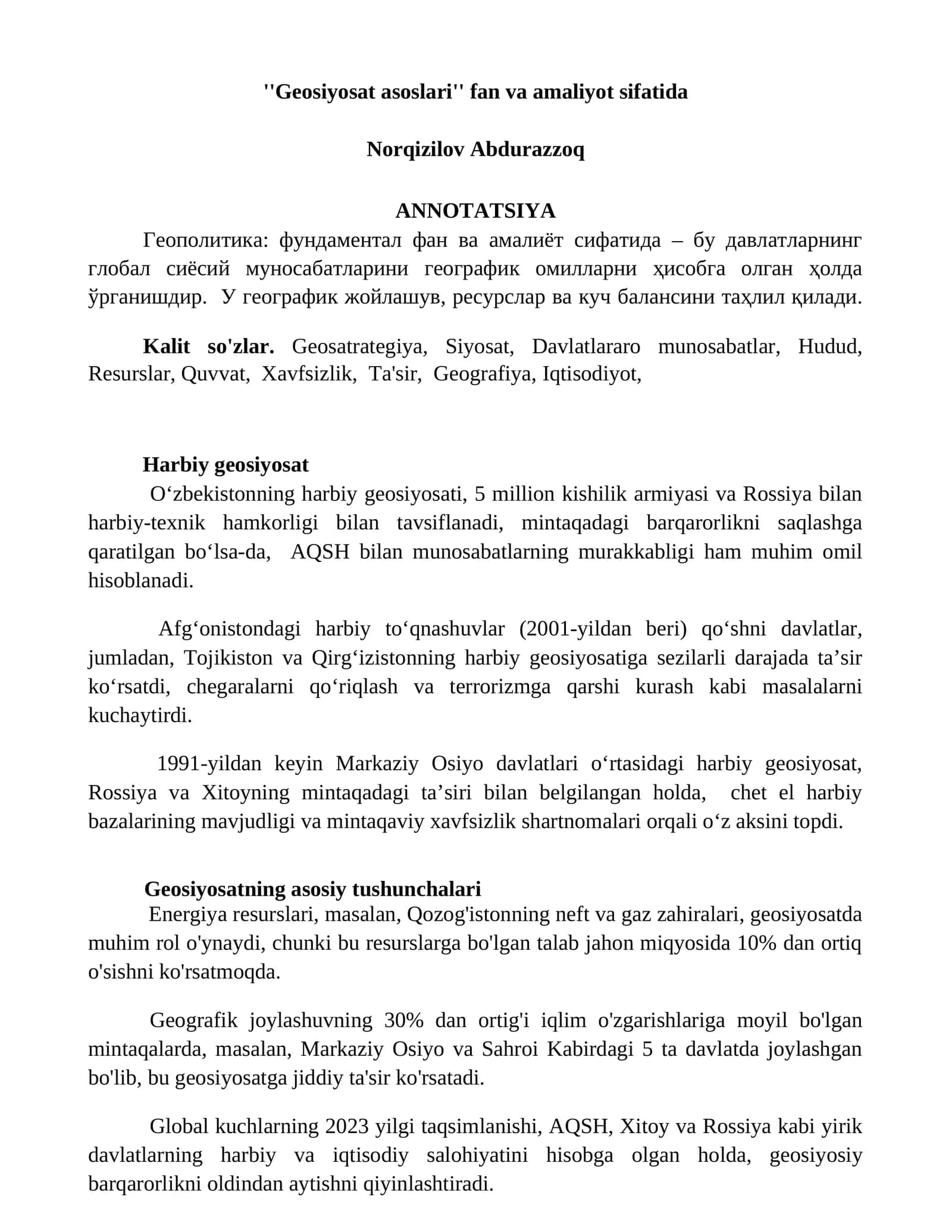 Geosiyosat asoslari