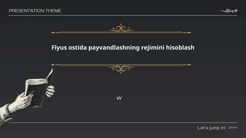 Flyus ostida payvandlashning rejimini hisoblash