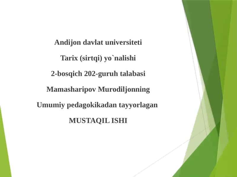 Ta'lim metodlari va vositalarini tahlil qilish