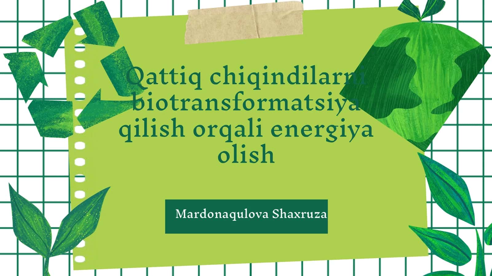 Biotransformatsiya qilish orqali energiya olish