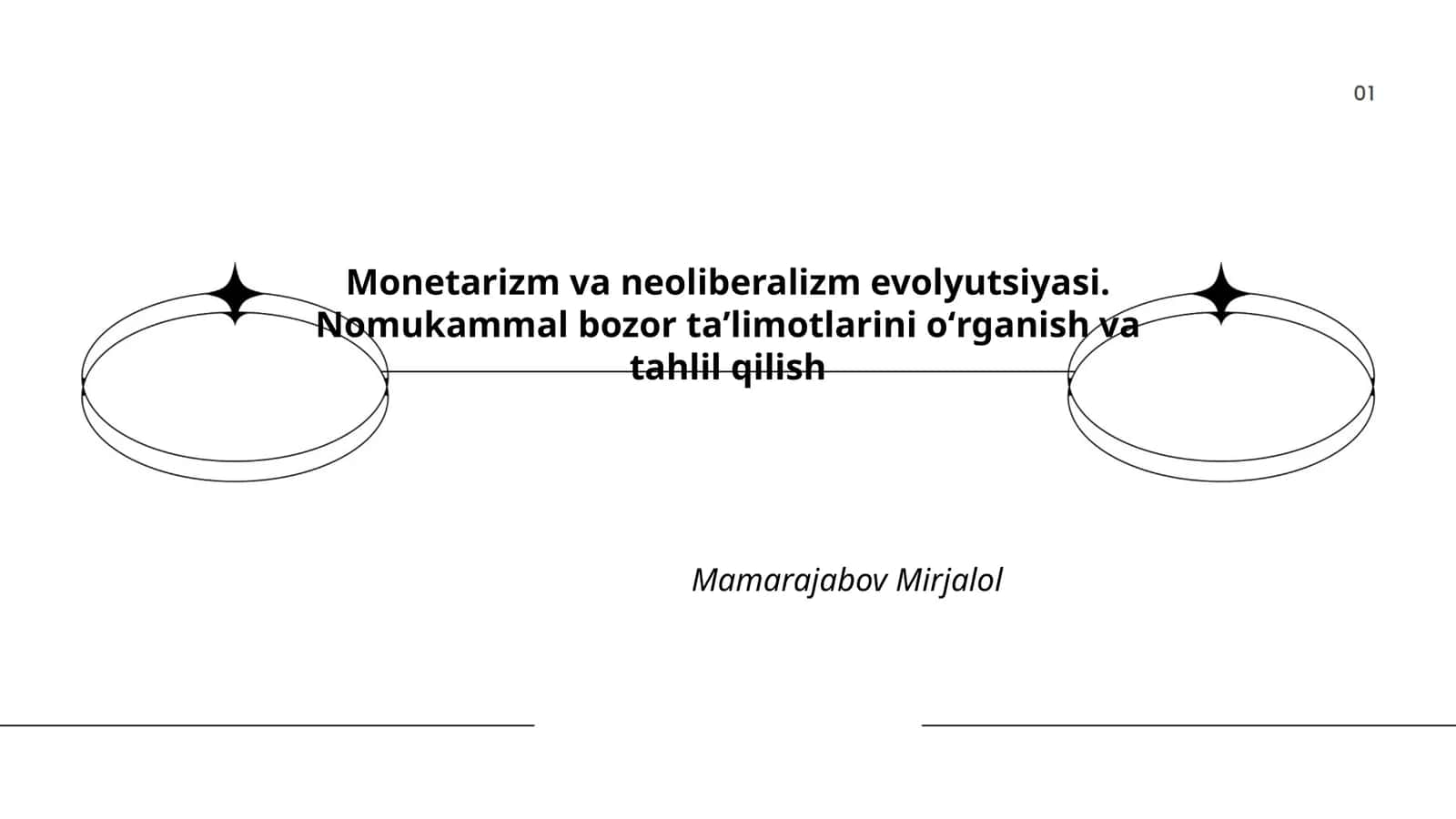 Monetarizm va neoliberalizm evolyutsiyasi. Nomukammal bozor taʼlimotlarini oʻrganish va tahlil qilish