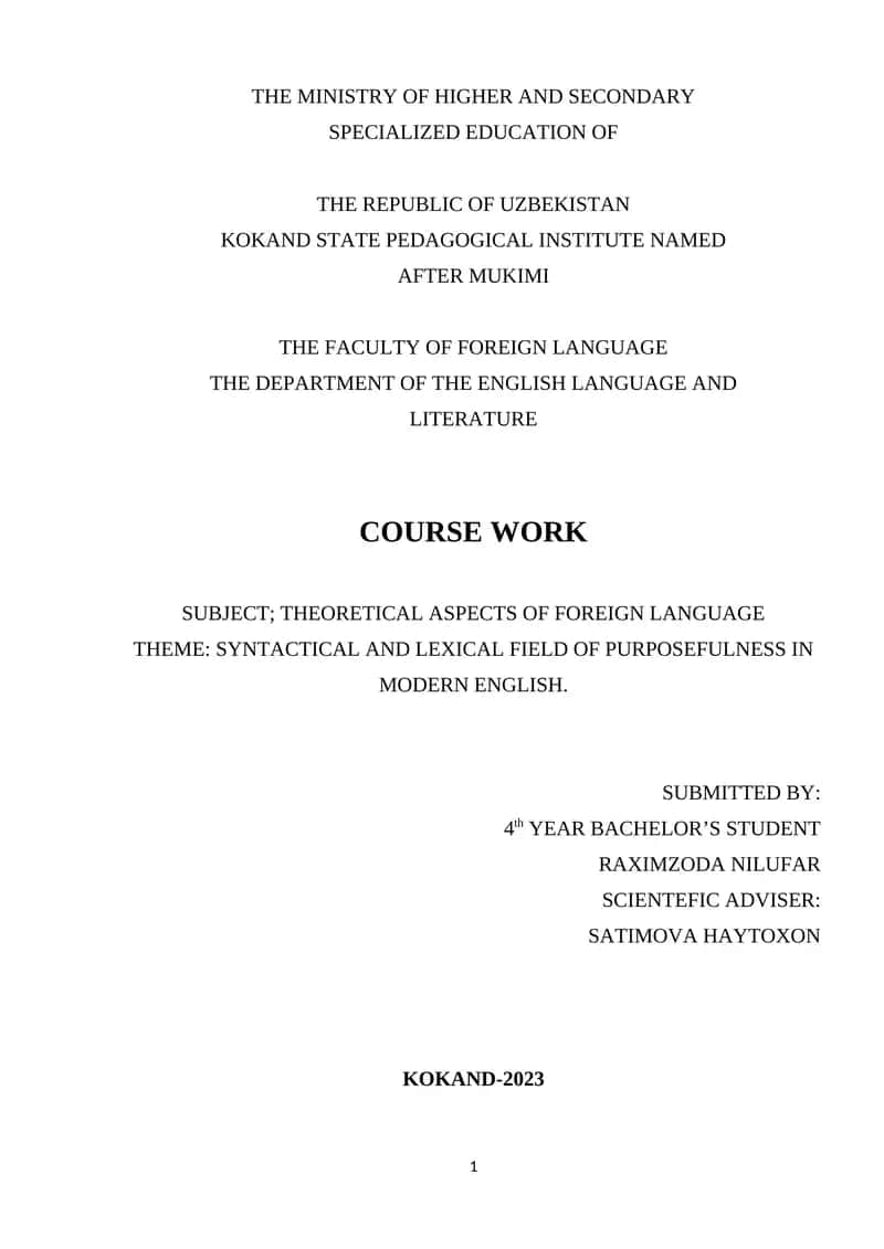 THEORETICAL ASPECTS OF FOREIGN LANGUAGE