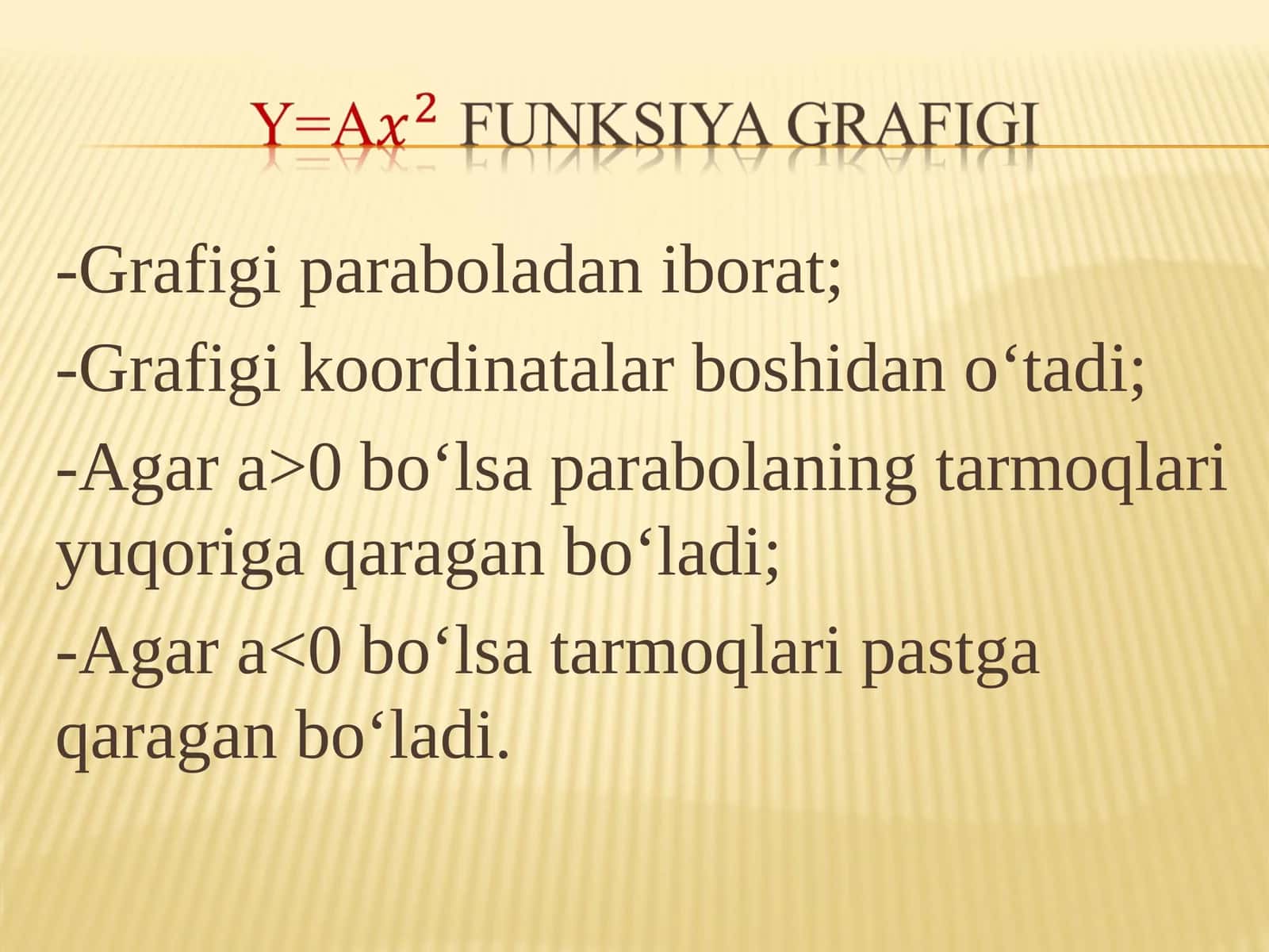 Grafiklar va Parabola