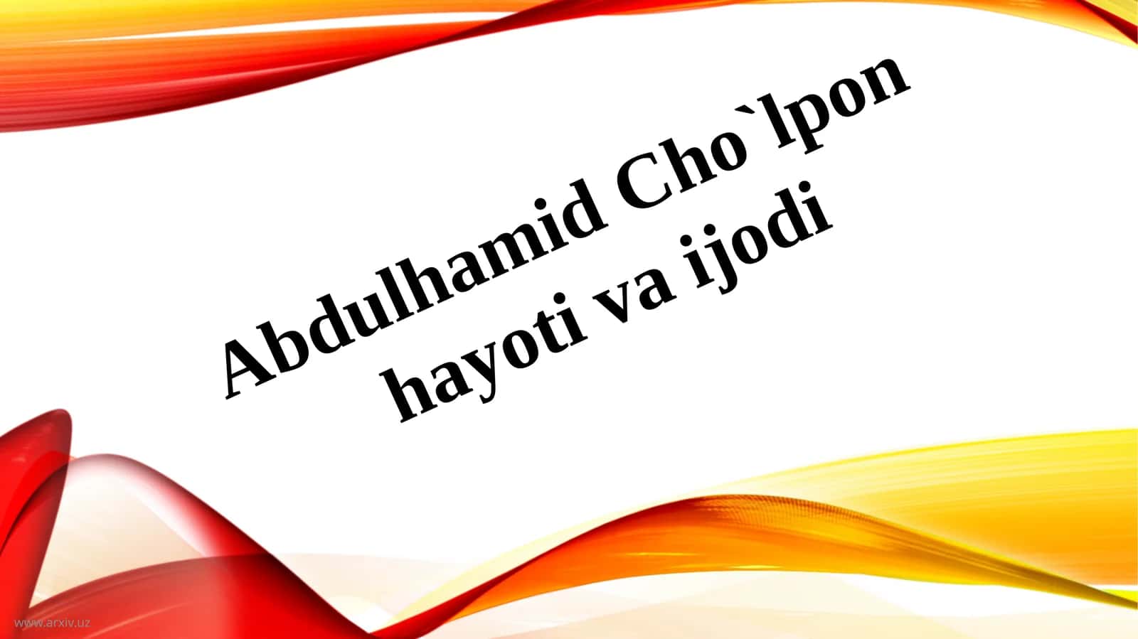 Abdulhamid Cho`lpon