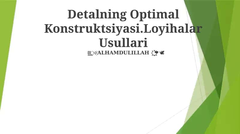 Loyihalar Usullari