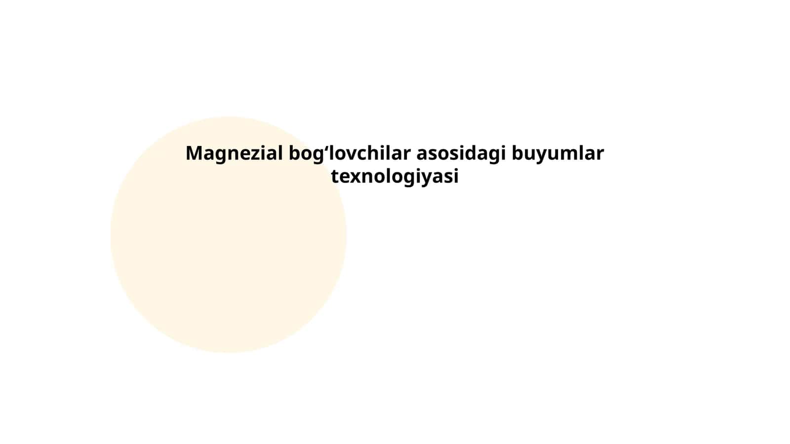 Magnezial bogʻlovchilar asosidagi buyumlar texnologiyasi