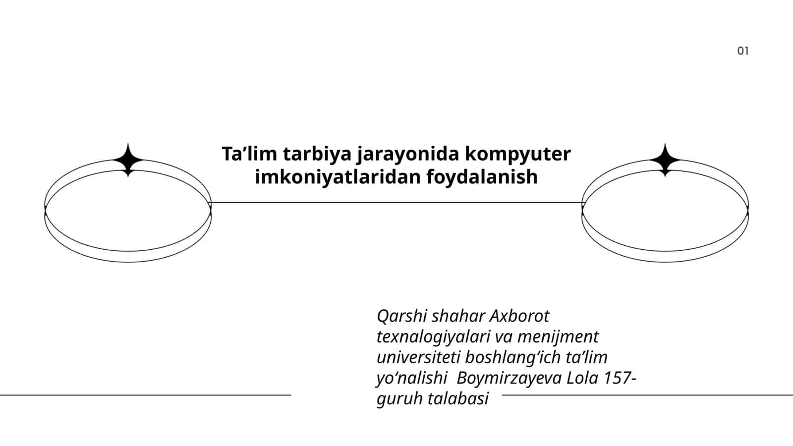 Taʼlim tarbiya jarayonida kompyuter imkoniyatlaridan foydalanish