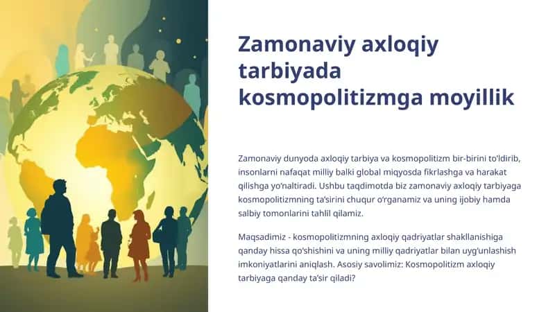 Zamonaviy axloqiy tarbiyada kosmopolitizmga moyillik