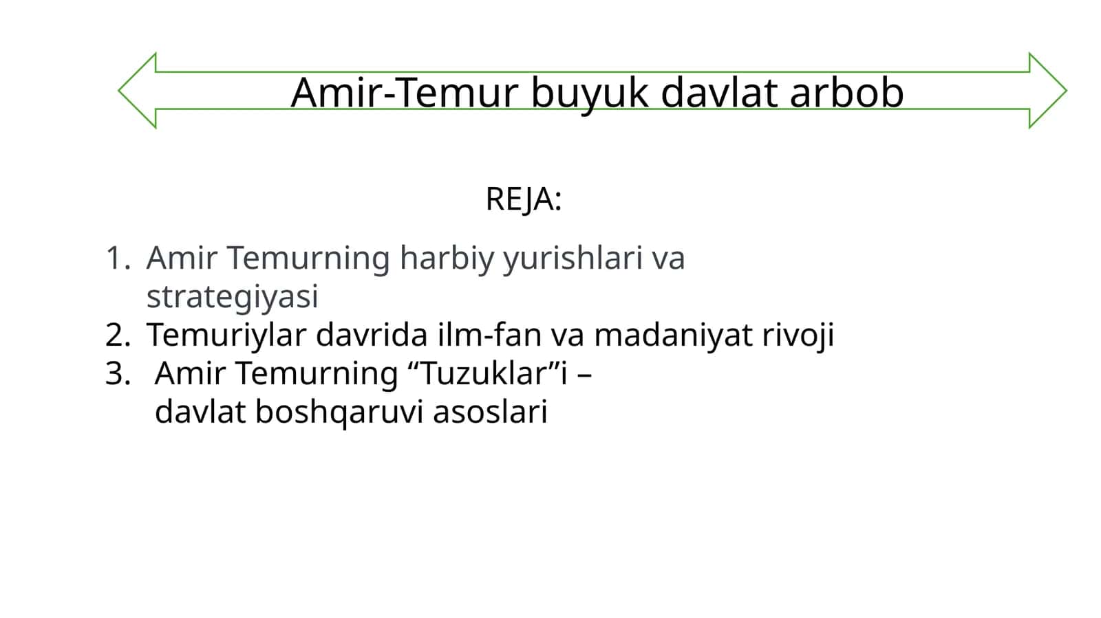 Amir-Temur buyuk davlat arbobi