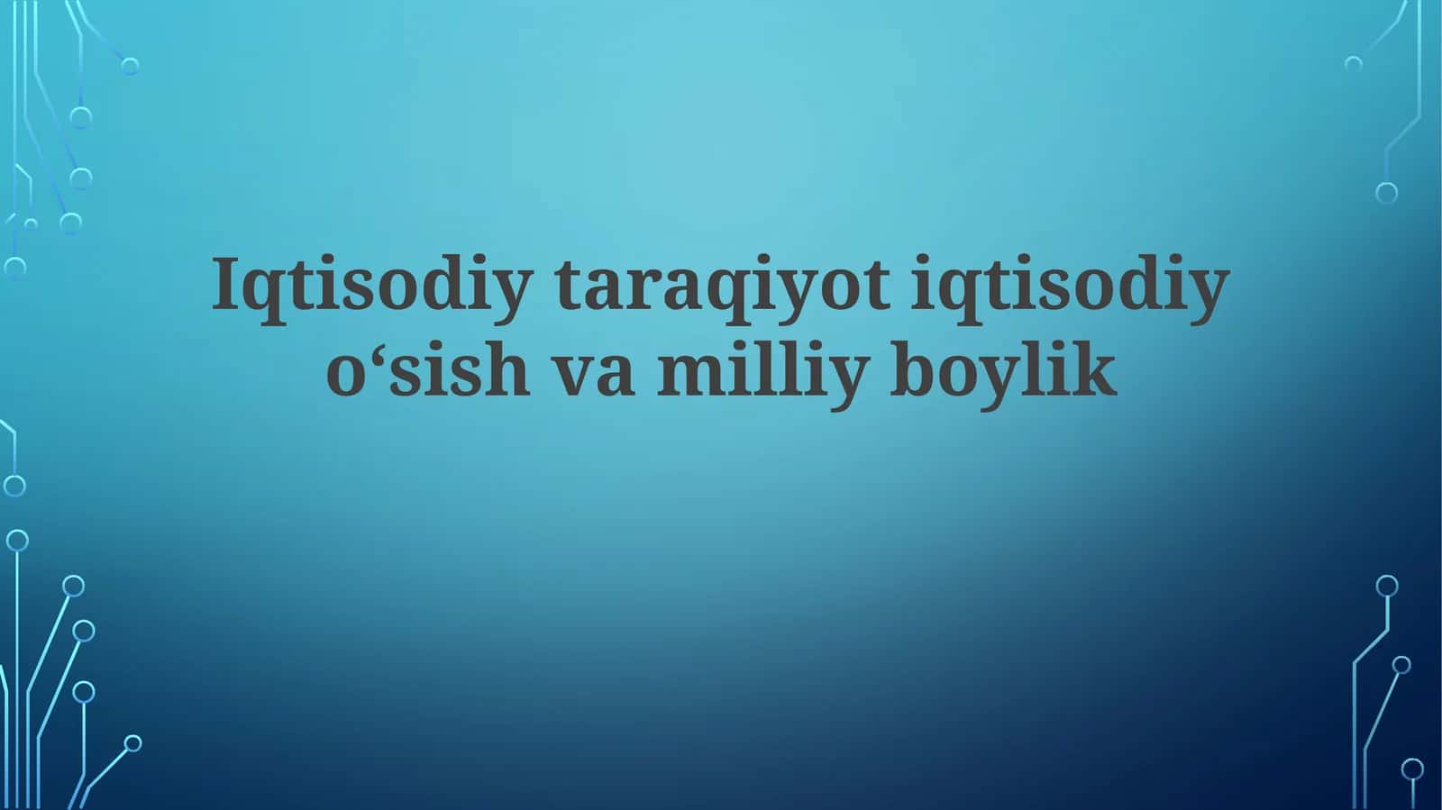 Iqtisodiy taraqqiyot