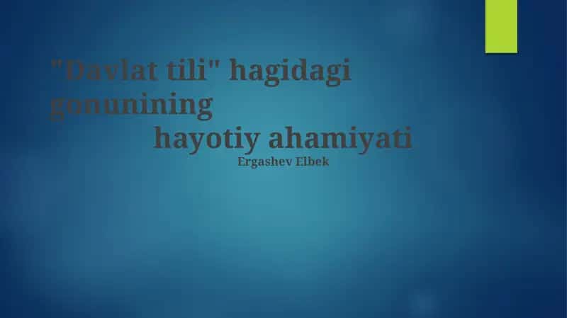 Davlat tili