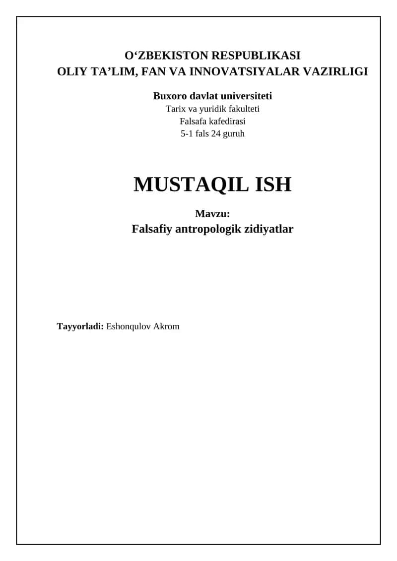 Falsafiy antropologiyaning asosiy ziddiyatlari: mohiyati va inson tabiati