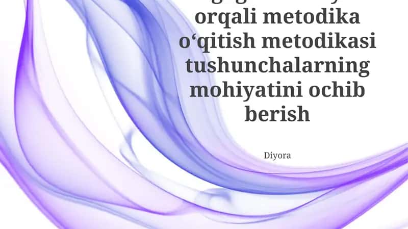 Pedagogik adabiyotlar orqali metodika oʻqitish metodikasi tushunchalarning mohiyatini ochib berish