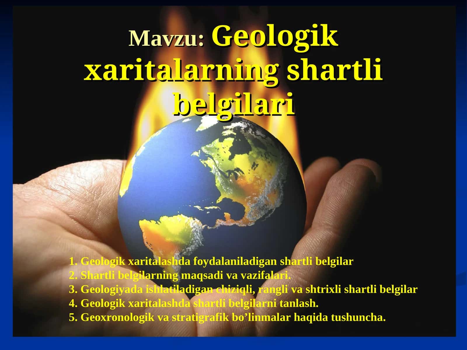 Geolоgik xaritalarning shartli belgilari