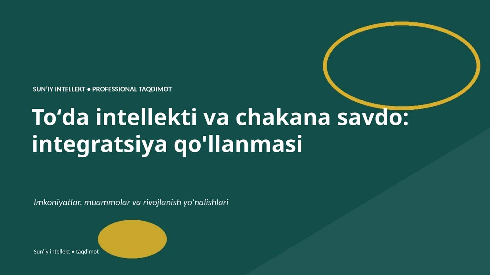 Sunʼiy intellekt • Professional taqdimot