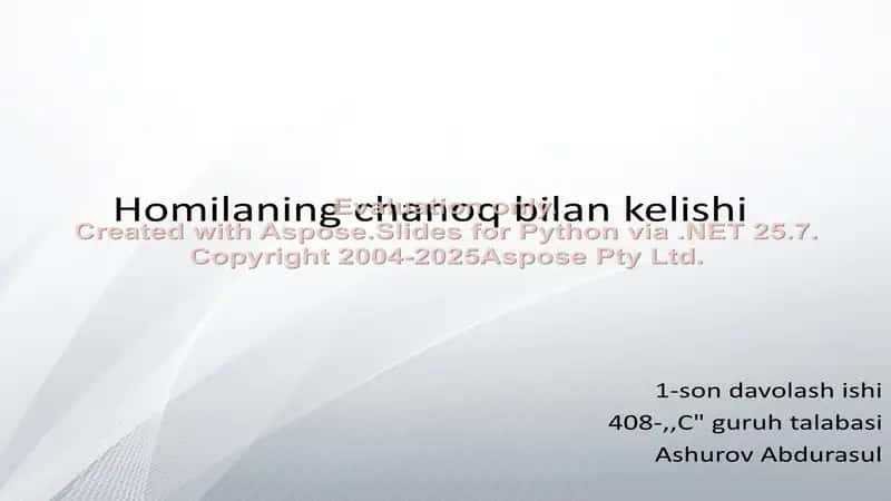 Homilaning Chanoq bilan kelishi