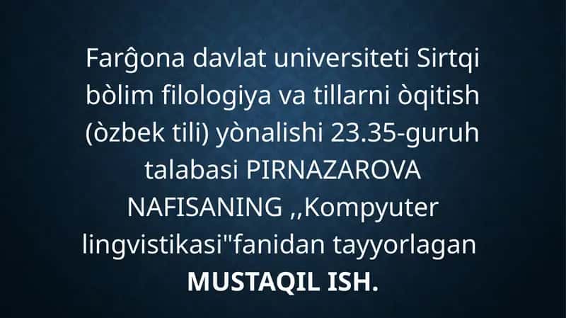 Web-sahifalardan foydalanib, korpus taksonomiyasini yaratish