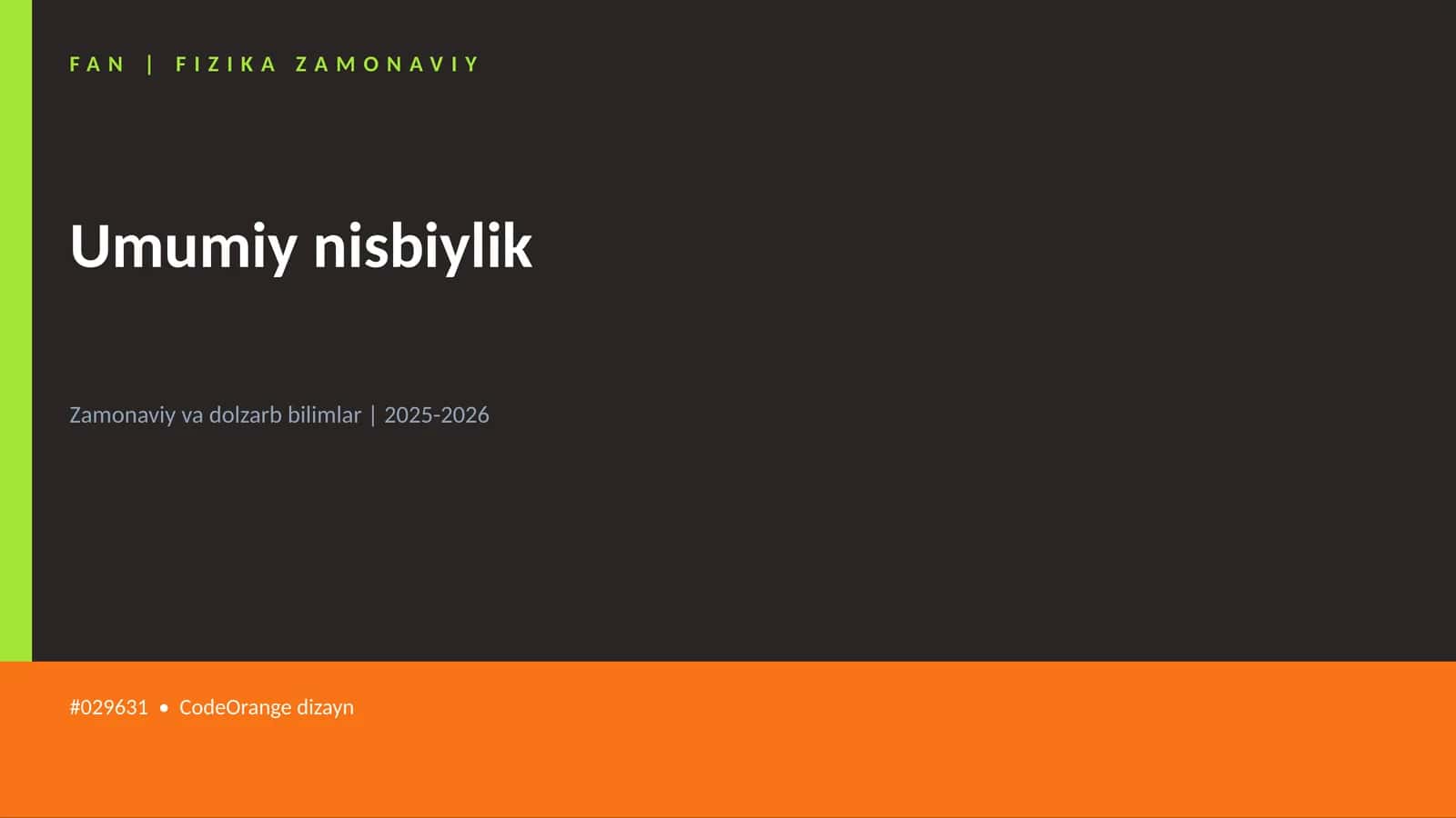 FAN | FIZIKA ZAMONAVIY