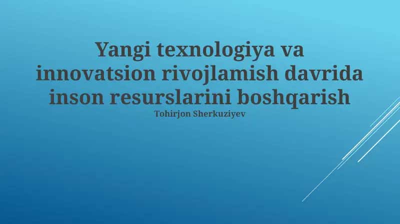 Raqamli Transformatsiya va Inson Resurslari Strategiyasi