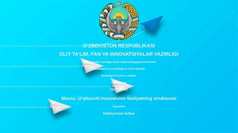 Oʻqituvchi innovatsion faoliyatning strukturasi