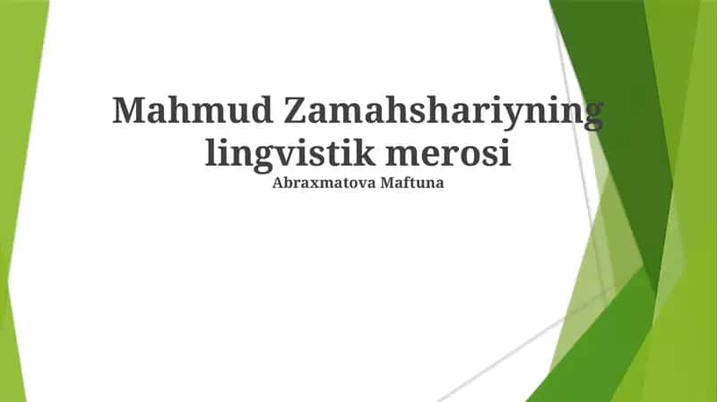 Mahmud Zamahshariyning lingvistik merosi