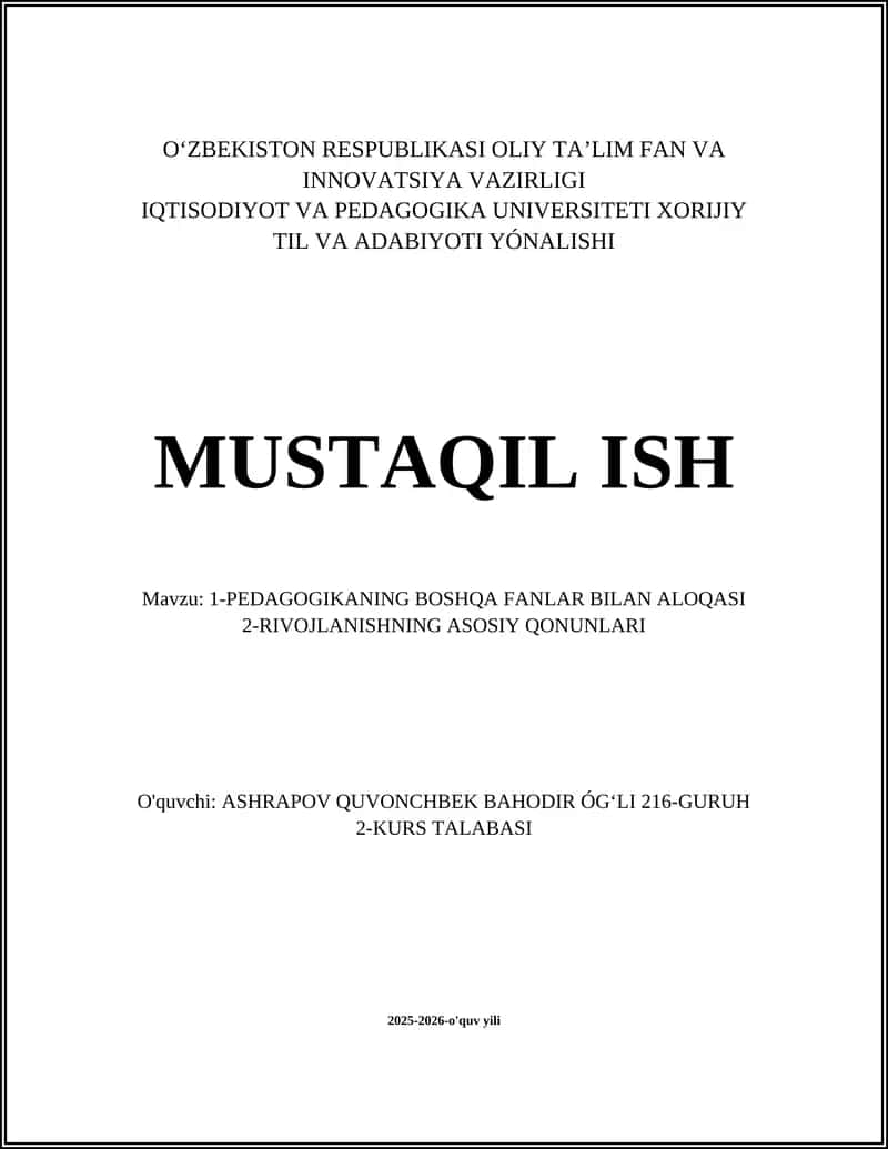 Pedagogikaning psixologiya bilan aloqasi