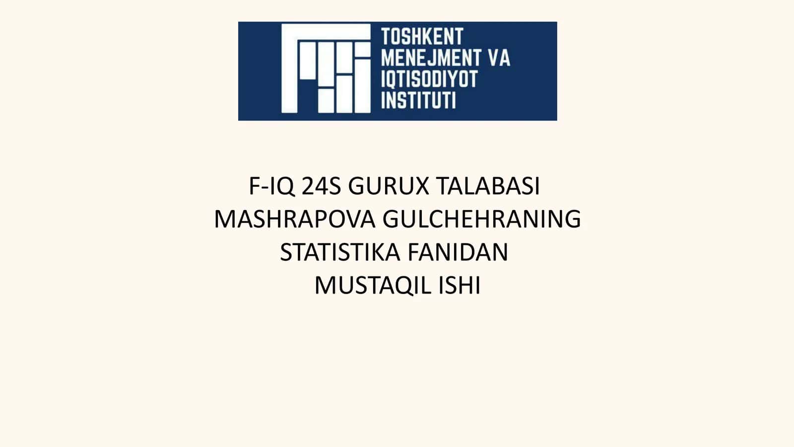 Dinamika qatorlarini qayta ishlashning statistik usullari