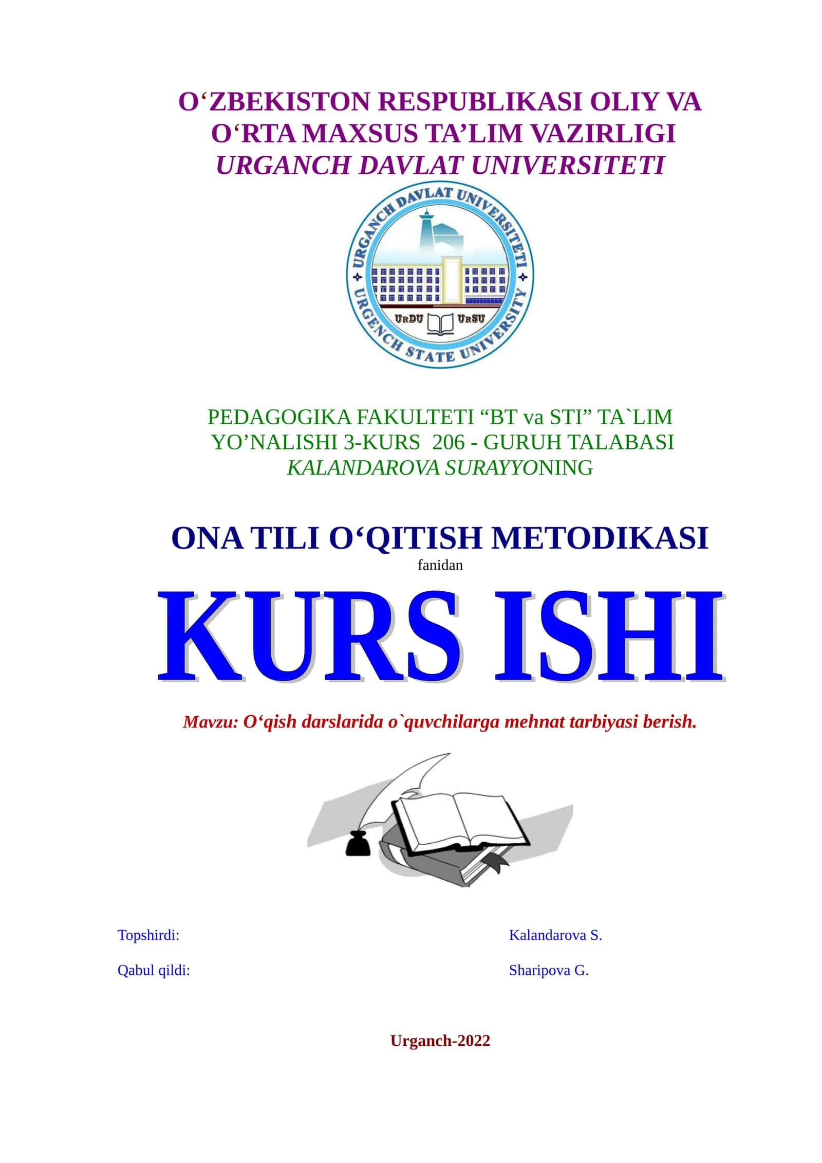 ONA TILI O‘QITISH METODIKASI