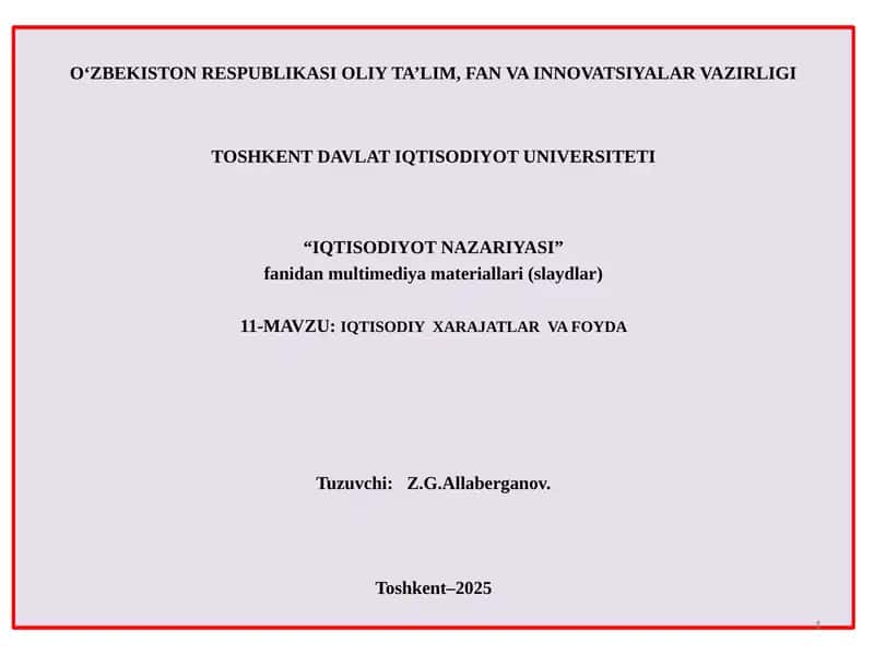 Iqtisodiyot Nazariyasi