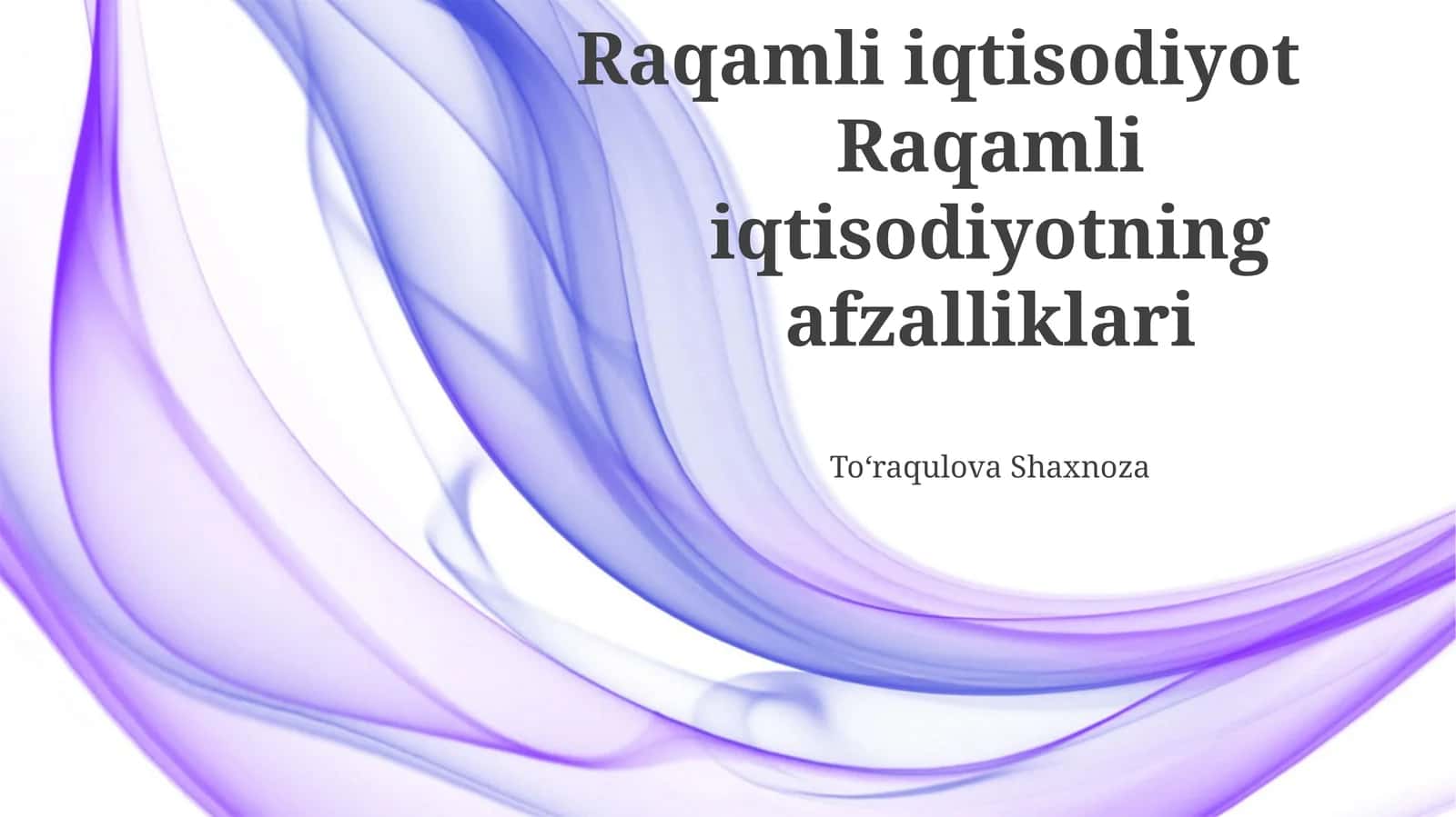 Raqamli iqtisodiyot