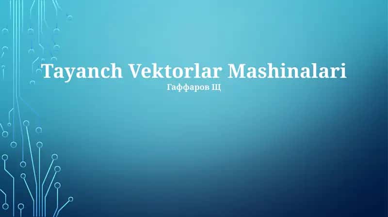 Tayanch Vektorlar Mashinalari
