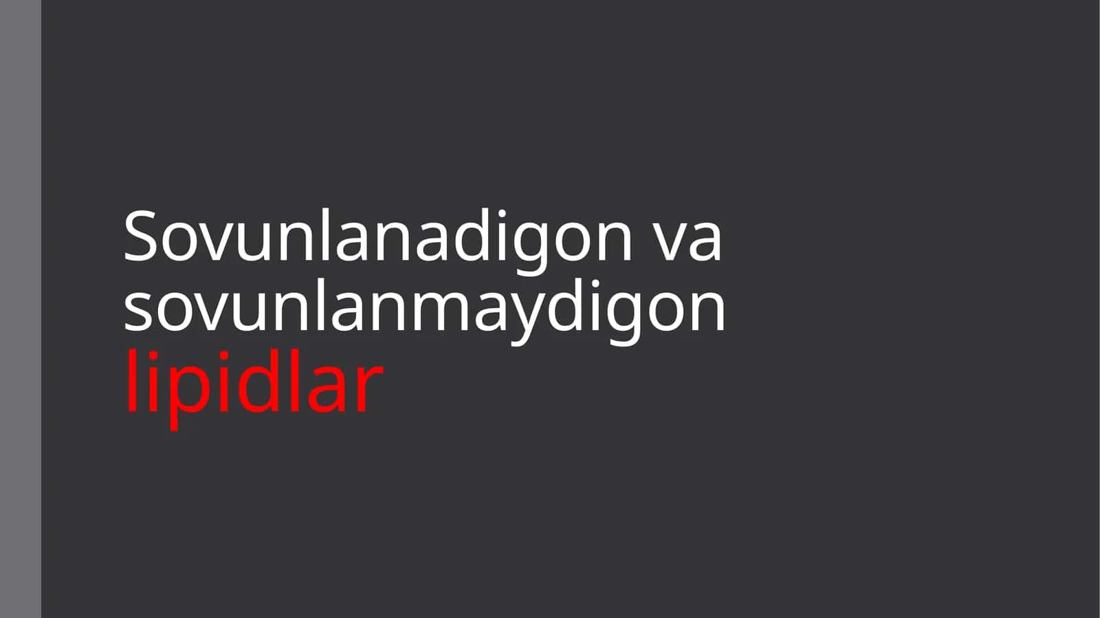 Lipidlar sinflanishi