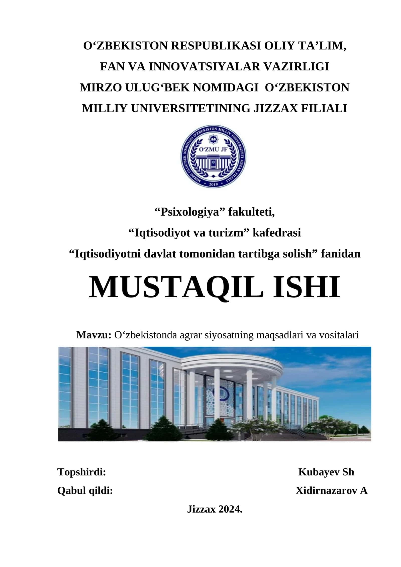 Agrar siyosatning maqsadlari va vositalari