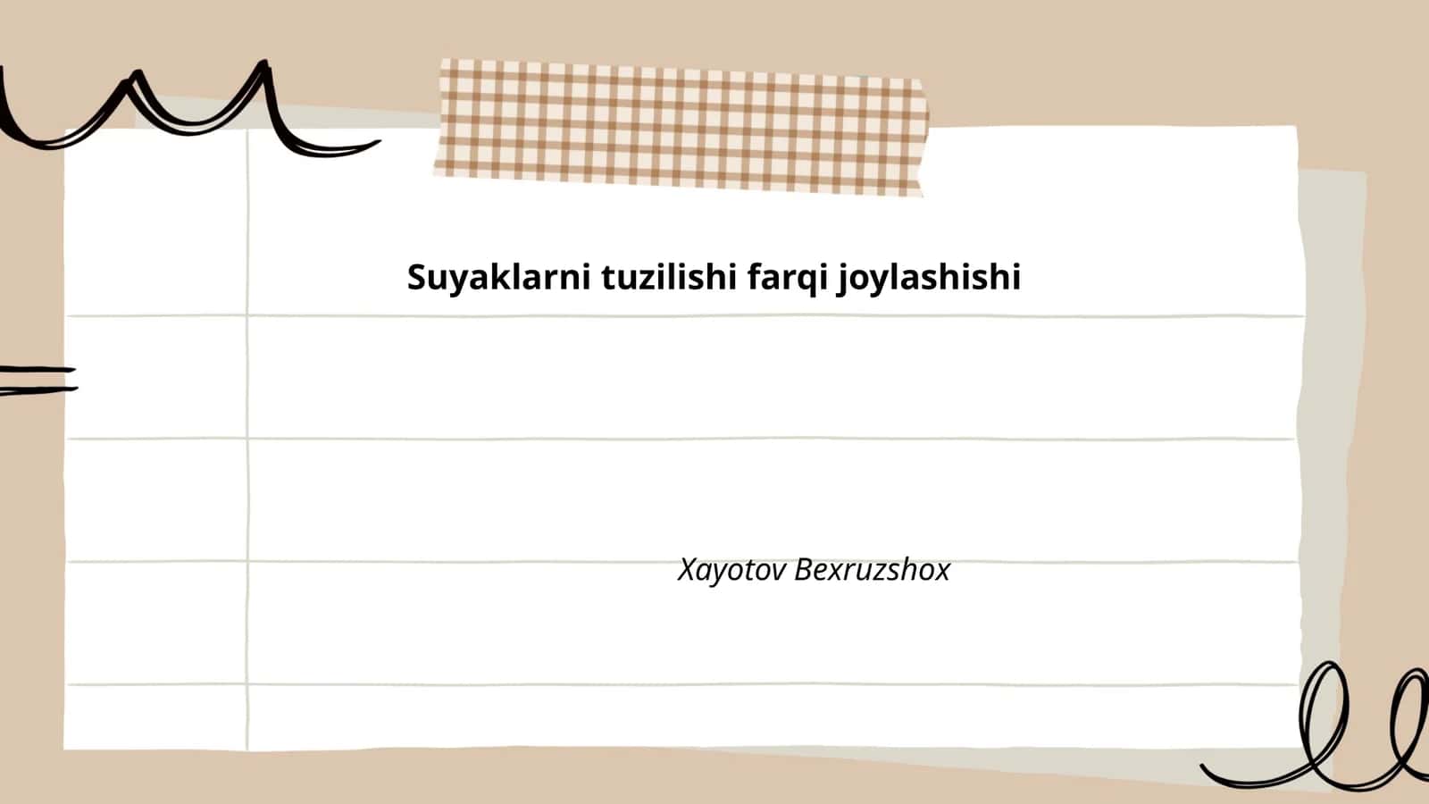 Suyaklarni tuzilishi farqi joylashishi