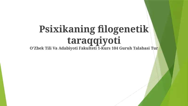 Psixikaning filogenetik taraqqiyoti