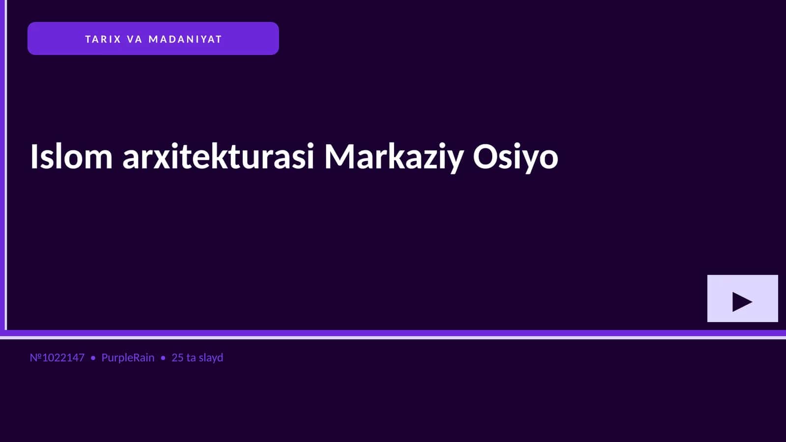 Islom arxitekturasi Markaziy Osiyo