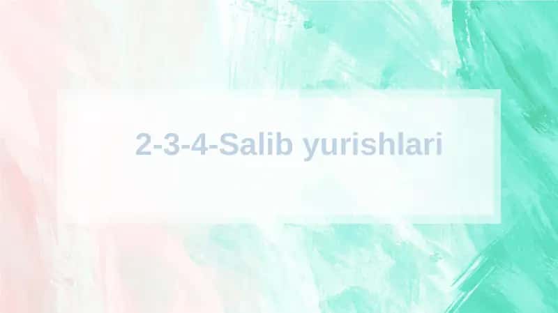 2-3-4-Salibyurishlari