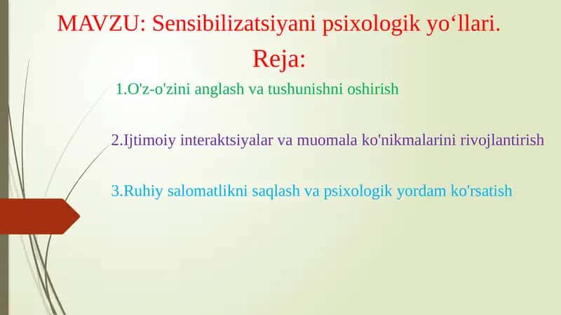 Sensibilizatsiya nipsixologik yoʻllari