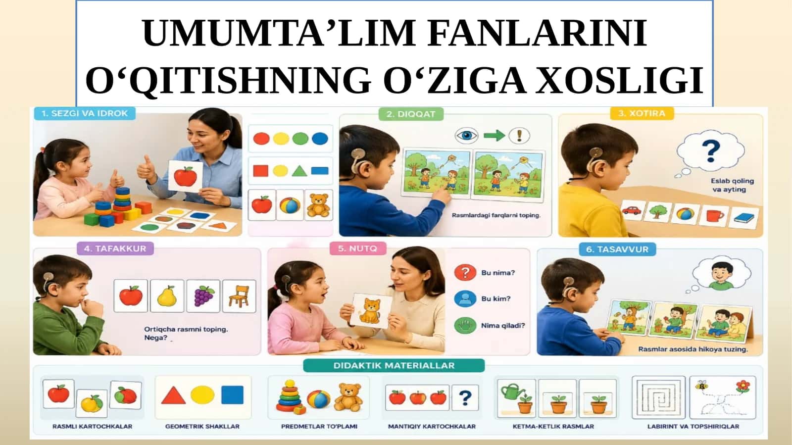 Umumtaʼlim fanlarini oʻqitishning oʻziga xosligi