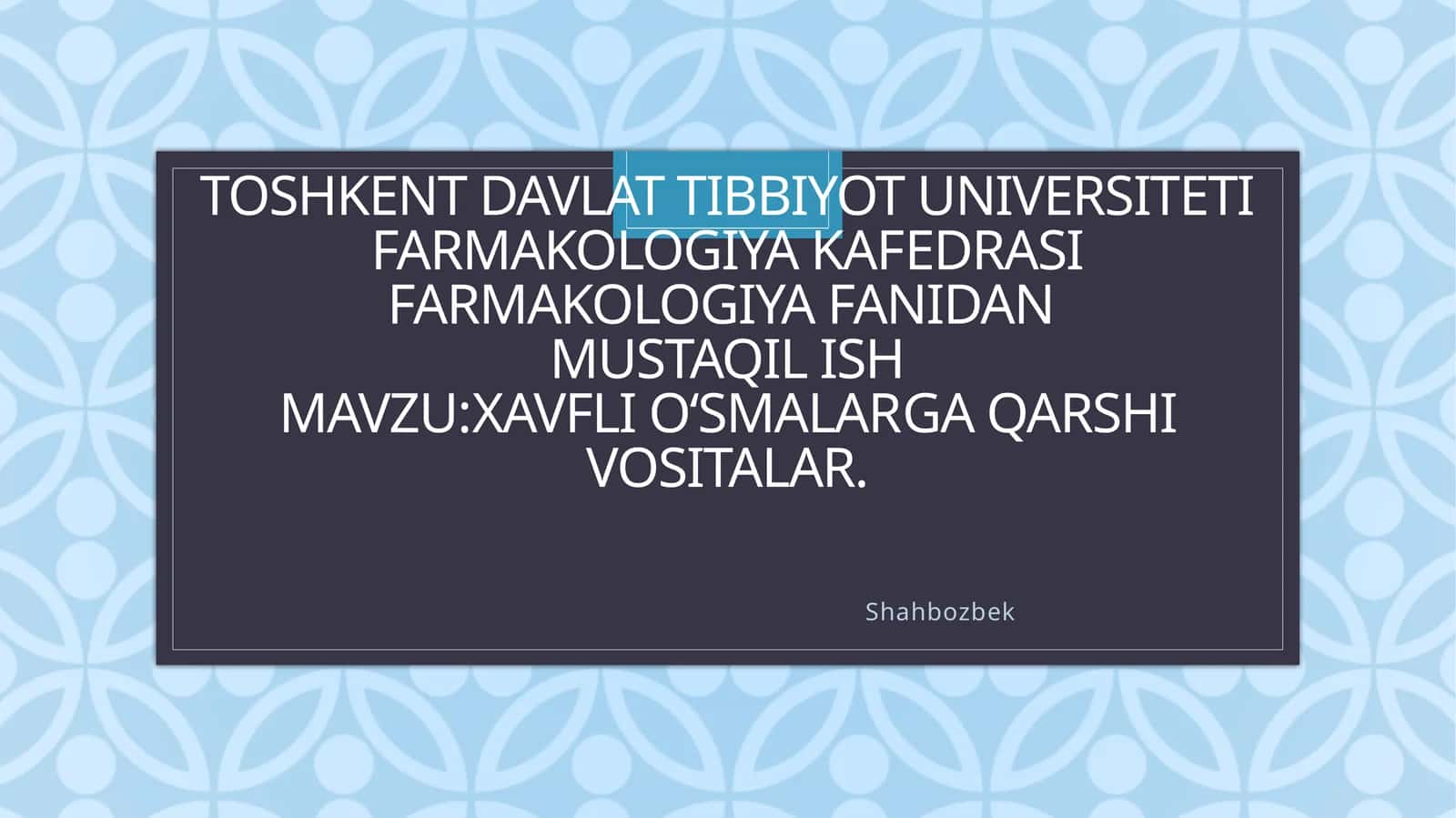 Xavfli o‘smalarga qarshi vositalar