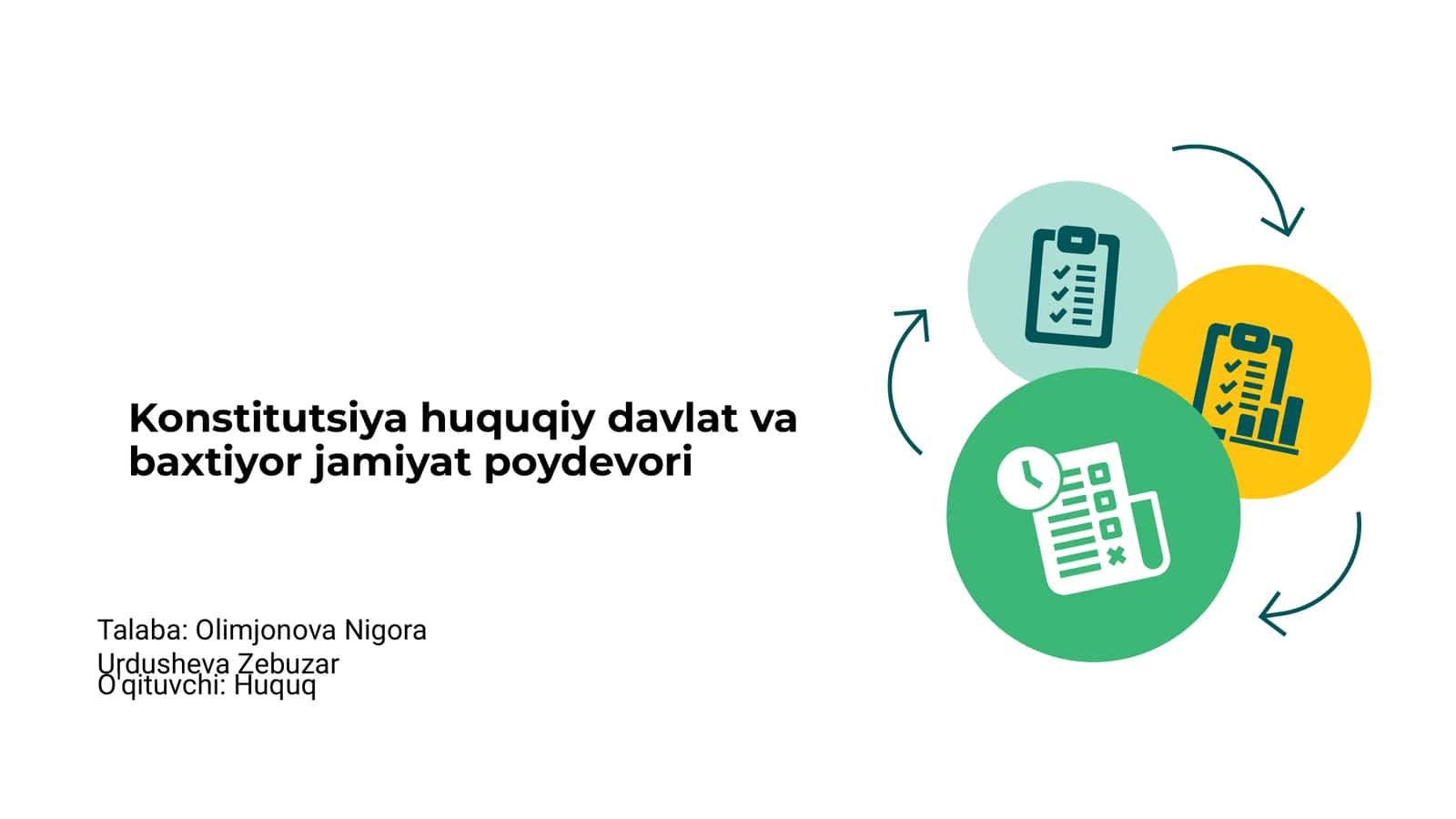 Konstitutsiya huquqiy davlat va baxtiyor jamiyat poydevori