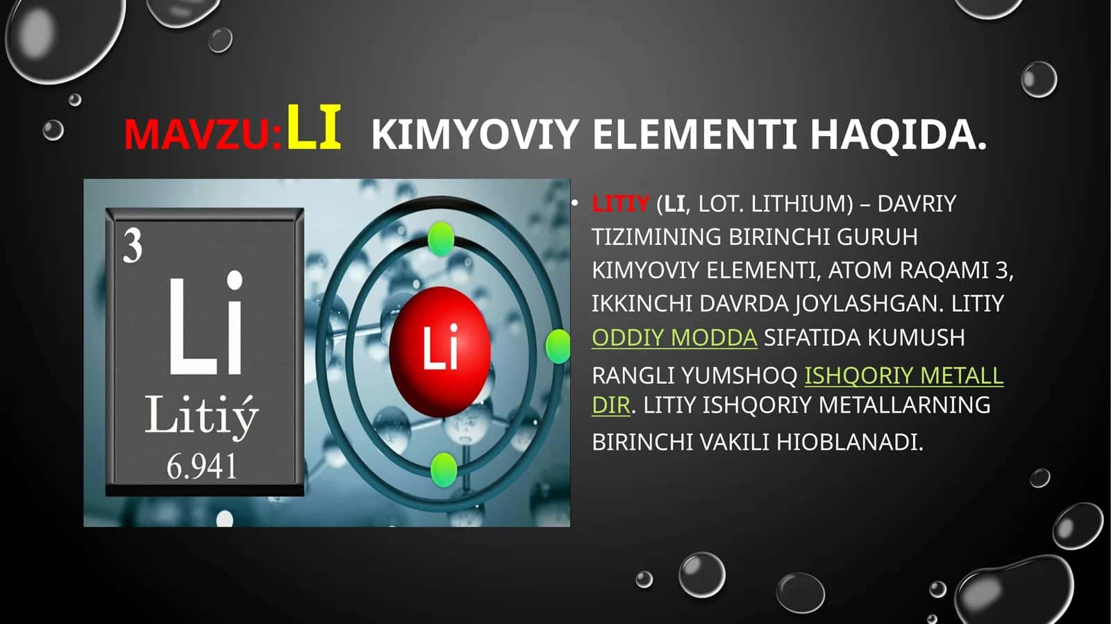 likimyoviy elementi haqida