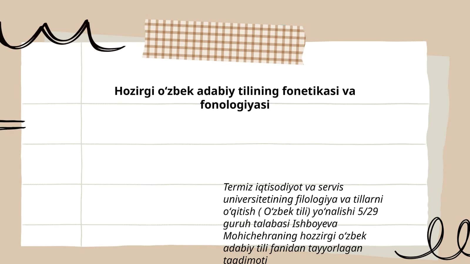 Hozirgi oʻzbek adabiy tilining fonetikasi va fonologiyasi
