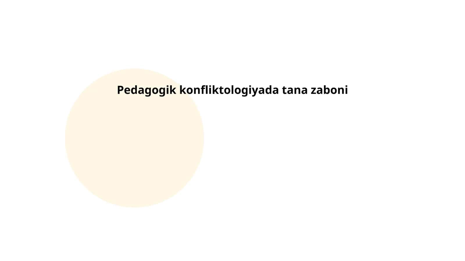 Pedagogik konfliktologiyada tana zaboni
