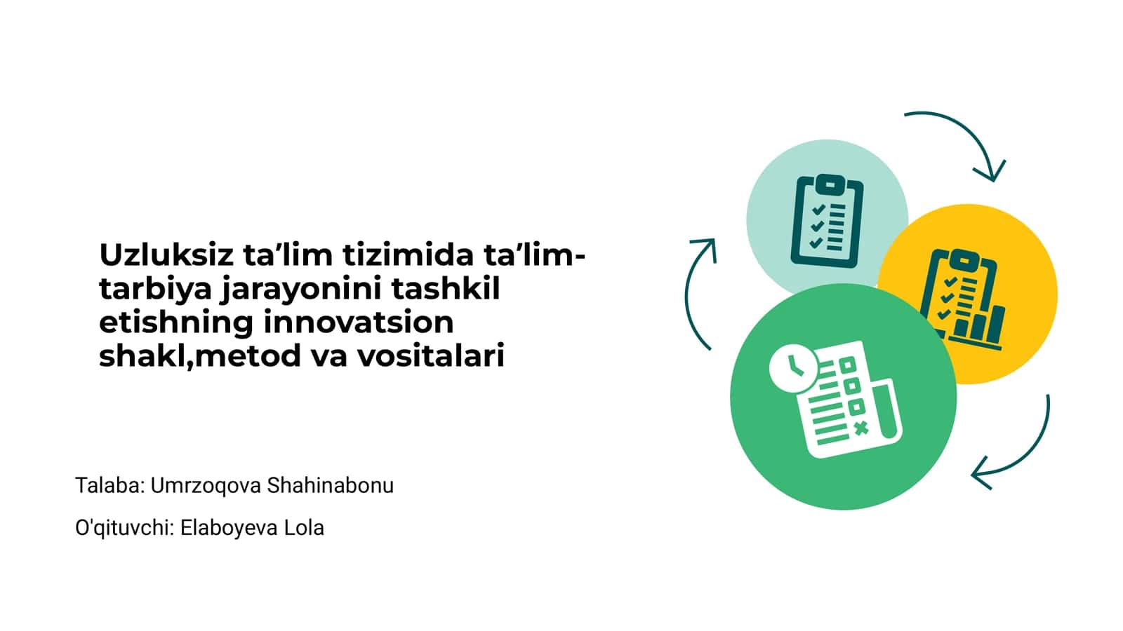 Uzluksiz taʼlim tizimi innovatsiyasi